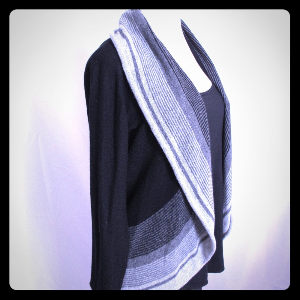 Cullen Casmere black with gray striped sweater